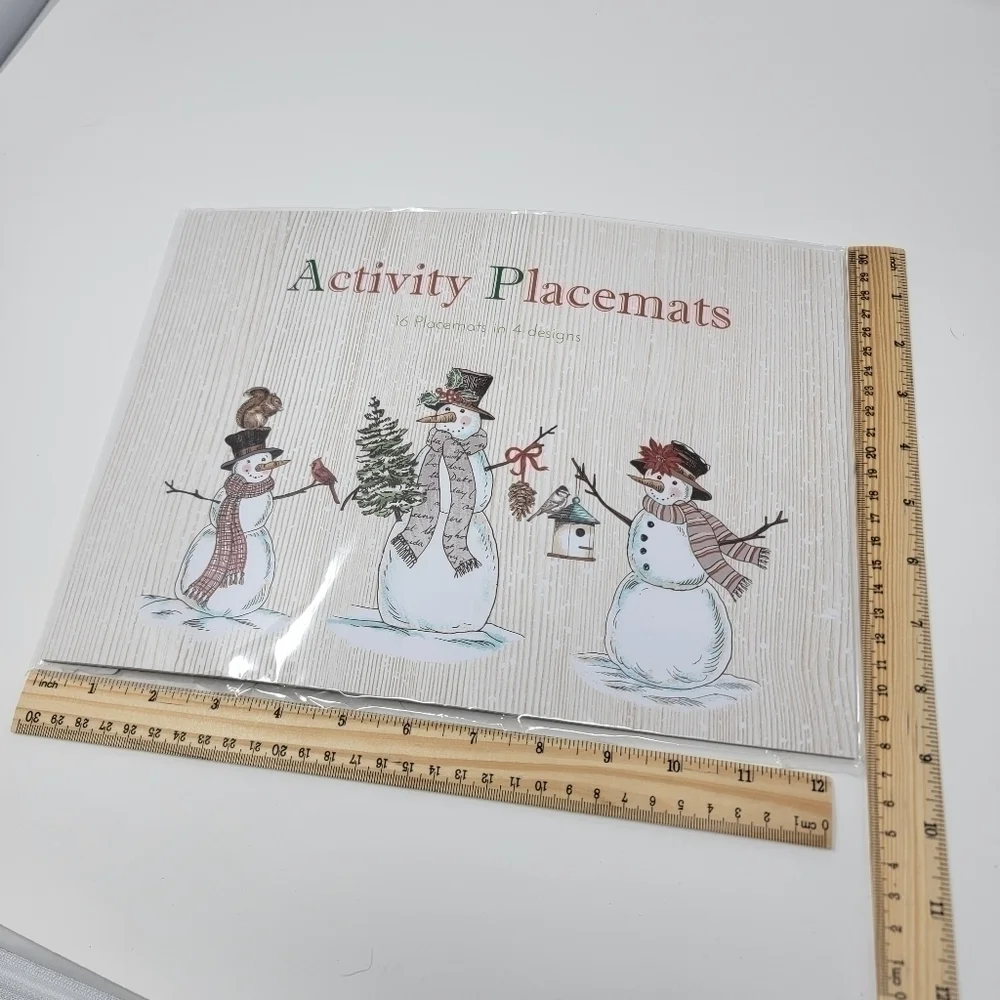 Christmas 2 sets Pier 1 activity placemats Xmas 16 mats 4 designs sealed T22